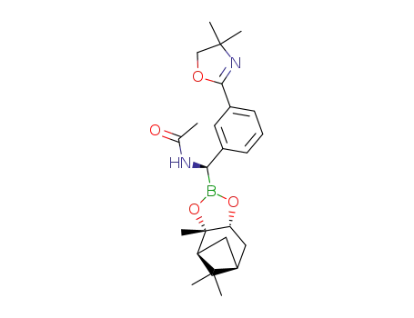 Molecular Structure of 497258-63-6 ((+)-pinanediol (1R)-1-acetylamino-1-[3-(4,4-dimethyl-4,5-dihydro-oxazol-2-yl)phenyl]methylboronate)