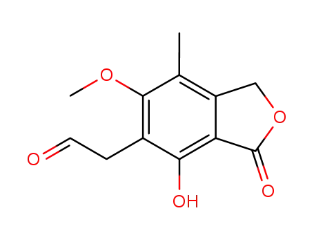 Molecular Structure of 24953-96-6 ((4-hydroxy-6-methoxy-7-methyl-3-oxo-1,3-dihydroisobenzofuran-5-yl)acetaldehyde)