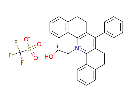 Molecular Structure of 80253-84-5 (Trifluoro-methanesulfonate14-(2-hydroxy-propyl)-7-phenyl-5,6,8,9-tetrahydro-dibenzo[c,h]acridinium;)