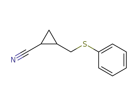 Molecular Structure of 115373-45-0 (2-Phenylsulfanylmethyl-cyclopropanecarbonitrile)