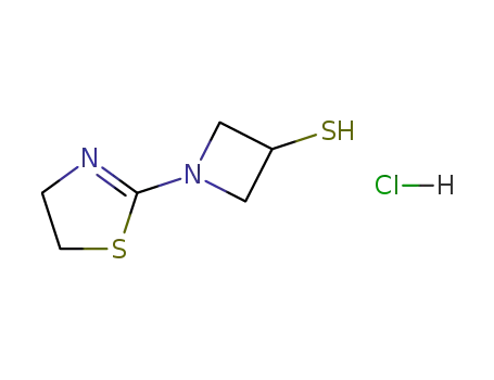 Molecular Structure of 179337-57-6 (3-Azetidinethiol, 1-(4,5-dihydro-2-thiazolyl)-, monohydrochloride)