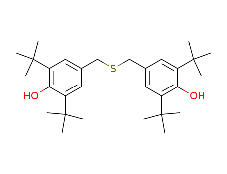 Molecular Structure of 1620-93-5 (BIS(3,5-DI-T-BUTYL-4-HYDROXYBENZYL) SULFIDE)