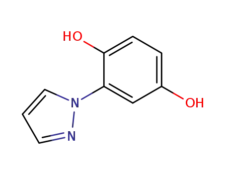 Molecular Structure of 123834-59-3 (1,4-Benzenediol, 2-(1H-pyrazol-1-yl)-)