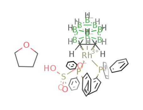 Molecular Structure of 82807-94-1 ([closo-3,3-(triphenylphosphine)2-3-HSO<sub>4</sub>-3,1,2-RhC<sub>2</sub>B<sub>9</sub>H<sub>11</sub>] tetrahydrofuran solvate)