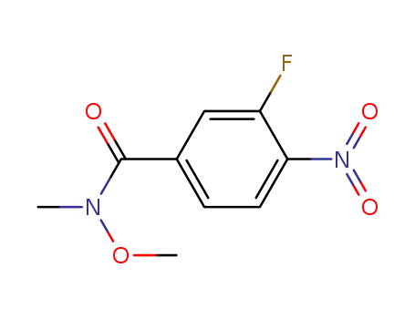Molecular Structure of 863604-64-2 (3-fluoro-N-methoxy-N-methyl-4-nitrobenzamide)