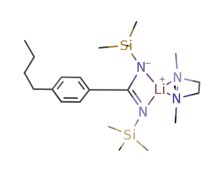 Molecular Structure of 1020084-84-7 ([4-n-Bu(C<sub>6</sub>H<sub>4</sub>)C(NSiMe<sub>3</sub>)2]Li(TMEDA))
