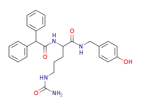 Molecular Structure of 164644-76-2 ((R,S)-N<sub>5</sub>-(Aminocarbonyl)-N<sub>2</sub>-(diphenylacetyl)-N-[(4-hydroxyphenyl)methyl]-ornithinamide)