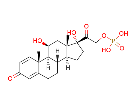 Pregna-1,4-diene-3,20-dione,11,17-dihydroxy-21-(phosphonooxy)-, (11b)-