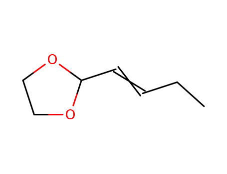 Molecular Structure of 33498-55-4 (2-Pentenalcyclic 1,2-ethanediyl acetal ;;)