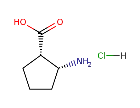Molecular Structure of 158414-44-9 ((1R,2R)-(-)-2-Amino-1-cyclopentanecarboxylic acid hydrochloride)