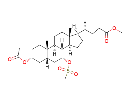 Molecular Structure of 81857-23-0 (methyl 3-O-acetyl-7-O-mesylchenodeoxycholate)