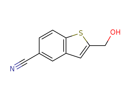 Molecular Structure of 105191-15-9 (Benzo[b]thiophene-5-carbonitrile, 2-(hydroxymethyl)-)