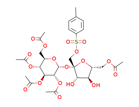 Molecular Structure of 115520-96-2 (2,3,4,6,6'-penta-O-acetyl-1'-O-p-toluenesulfonylsucrose)