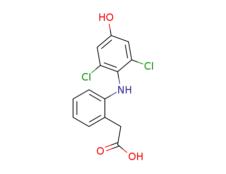Molecular Structure of 64118-84-9 (2-[((2',6'-DICHLORO-4'-HYDROXY)PHENYL)AMINO]BENZENEACETIC ACID)