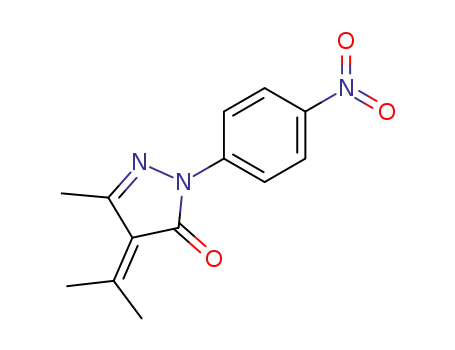 Molecular Structure of 76973-30-3 (5-Methyl-4-(1-methylethylidene)-2-(4'-nitrophenyl)-2,4-dihydro-3H-pyrazol-3-one)