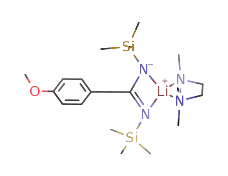 Molecular Structure of 1020084-86-9 ([4-OMe(C<sub>6</sub>H<sub>4</sub>)C(NSiMe<sub>3</sub>)2]Li(TMEDA))