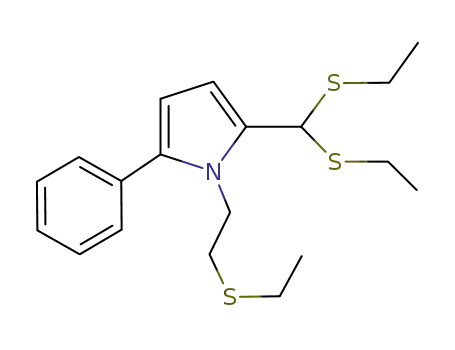 Molecular Structure of 934478-83-8 (2-[bis(ethylsulfanyl)methyl]-1-(2-ethylthioethyl)-5-phenylpyrrole)