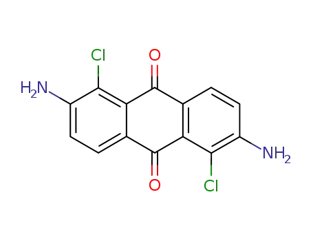 Molecular Structure of 6448-91-5 (2,6-diamino-1,5-dichloroanthraquinone)