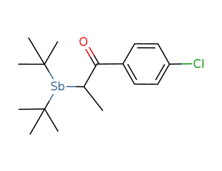 Molecular Structure of 54266-19-2 ((t-C<sub>4</sub>H<sub>9</sub>)2SbCH(CH<sub>3</sub>)COC<sub>6</sub>H<sub>4</sub>-4-Cl)