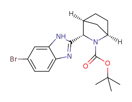 Molecular Structure of 1256387-74-2 (2-Azabicyclo[2.2.1]heptane-2-carboxylic acid, 3-(6-broMo-1H-benziMidazol-2-yl)-, 1,1-diMethylethyl ester,(1R,3S,4S)-)