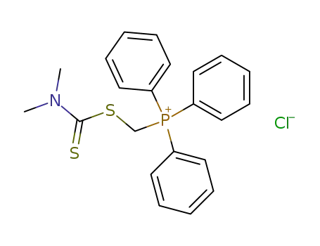 Molecular Structure of 110637-64-4 (Dimethylthiocarbamoylsulfanylmethyl-triphenyl-phosphonium; chloride)