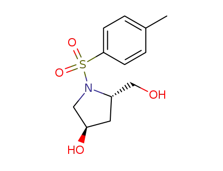 Molecular Structure of 5605-46-9 ((3R,5S)-5-(hydroxymethyl)-1-tosylpyrrolidin-3-ol)