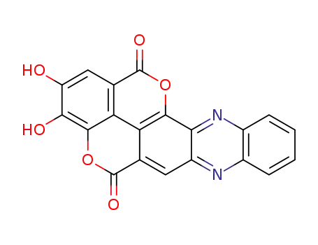 Molecular Structure of 18463-81-5 (2,3-dihydroxy-chromeno[5',4',3':3,4,5]chromeno[7,8-<i>b</i>]quinoxaline-5,14-dione)