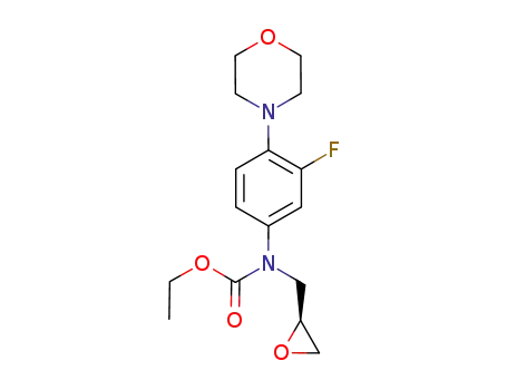 Molecular Structure of 1223581-08-5 ((R)-N-(3-fluoro-4-morpholinylphenyl)oxiranylmethyl carbamic acid ethyl ester)