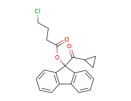 Molecular Structure of 79817-33-7 (Butanoic acid, 4-chloro-, 9-(cyclopropylcarbonyl)-9H-fluoren-9-yl ester)