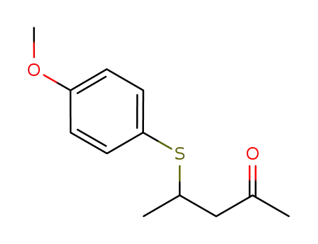 Molecular Structure of 1233849-11-0 (4-(4-methoxyphenylthio) pentan-2-one)