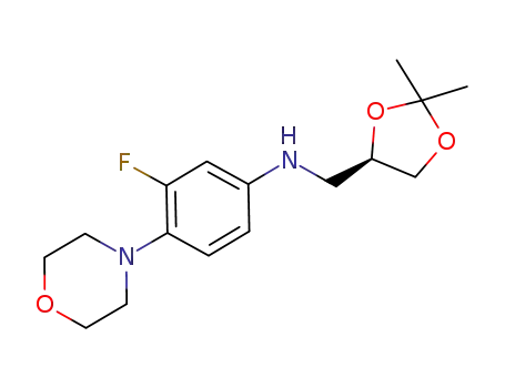 Molecular Structure of 903593-93-1 (N-[4(R)-(2,2-dimethyl-1,3-dioxolane-4-yl)methyl]-3-fluoro-4-morpholinylaniline)