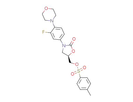 Molecular Structure of 168828-83-9 ((R)-[N-3-(3-fluoro-4-morpholinylphenyl)-2-oxo-5-oxazolidinyl]methyl 4-methylbenzenesulfonate)