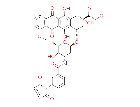1-Methoxy-6,8,11-trihydroxy-8beta-glycoloyl-10alpha-[3-[3-(2,5-dioxo-3-pyrrolin-1-yl)benzoylamino]-2,3,6-trideoxy-alpha-L-lyxo-hexopyranosyloxy]-7,8,9,10-tetrahydronaphthacene-5,12-dione