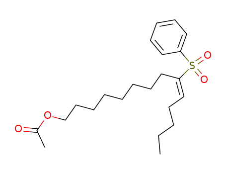 Molecular Structure of 105866-20-4 (9-Tetradecen-1-ol, 9-(phenylsulfonyl)-, acetate, (E)-)