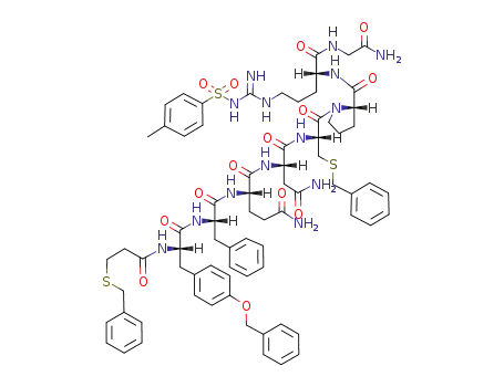 Mpa(Bzl)-Tyr(Bzl)-Phe-Gln-Asn-Cys(Bzl)-Pro-D-Arg(TOS)-Gly-NH<sub>2</sub>