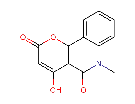 Molecular Structure of 18706-63-3 (4-Hydroxy-6-Methyl-2H-Pyrano[3,2-c]Quinoline-2,5(6H)-Dione)