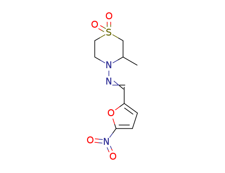 (E)-N-(3-methyl-1,1-dioxo-1,4-thiazinan-4-yl)-1-(5-nitrofuran-2-yl)methanimine