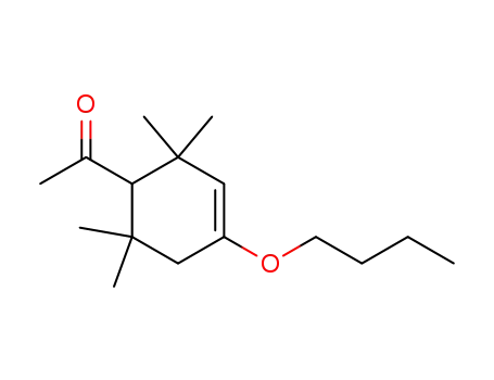 Molecular Structure of 16556-52-8 (1-(4-butoxy-2,2,6,6-tetramethyl-3-cyclohexen-1-yl)ethan-1-one)