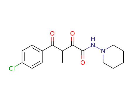 Molecular Structure of 952734-85-9 (4-(4-chlorophenyl)-3-methyl-2,4-dioxo-N-piperidin-1-yl-butyramide)