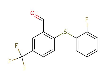 Molecular Structure of 83986-21-4 (2-(2-Fluorophenylthio)-5-trifluoromethylbenzaldehyde)