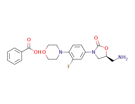 Molecular Structure of 1609632-44-1 (N-(3-(3-fluoro-4-(morpholin-4-yl)phenyl)-2-oxooxazolidin-5(S)-ylmethyl)amine benzoate)