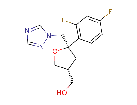 Molecular Structure of 160709-02-4 (D-threo-Pentitol, 2,5-anhydro-1,3,4-trideoxy-2-C-(2,4-difluorophenyl)-4-(hydroxymethyl)-1-(1H-1,2,4-triazol-1-yl)-)