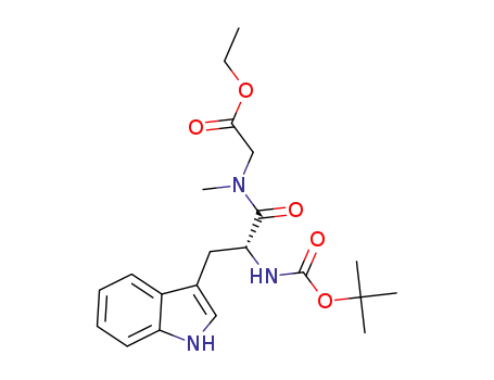 Molecular Structure of 1422164-52-0 ((R)-ethyl 2-(2-((tert-butoxycarbonyl)amino)-3-(1H-indol-3-yl)-N-methylpropanamido)acetate)