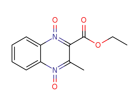 Molecular Structure of 13297-18-2 (2-(ETHOXYCARBONYL)-3-METHYLQUINOXALINEDIIUM-1,4-DIOLATE)