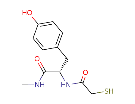 Molecular Structure of 771490-16-5 (3-(4-hydroxy-phenyl)-2-(2-mercapto-acetylamino)-<i>N</i>-methyl-propionamide)