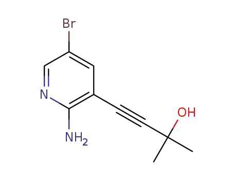 Molecular Structure of 1262985-25-0 (4-(2-amino-5-bromo-pyridin-3-yl)-2-methyl-but-3-yn-2-o)