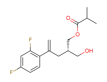 Molecular Structure of 192448-07-0 ((S)-4-(2,4-difluorophenyl)-2-(hydroxymethyl)pent-4-en-1-ylisobutyrate)