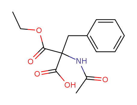 Molecular Structure of 59223-84-6 (Propanedioic acid, (acetylamino)(phenylmethyl)-, monoethyl ester)