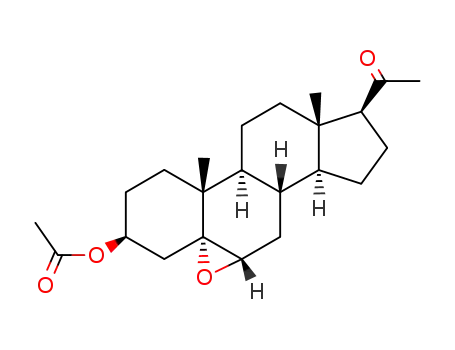Molecular Structure of 14148-09-5 (17β-Acetyl-5,6α-epoxy-5α-androstane-3β-ol acetate)