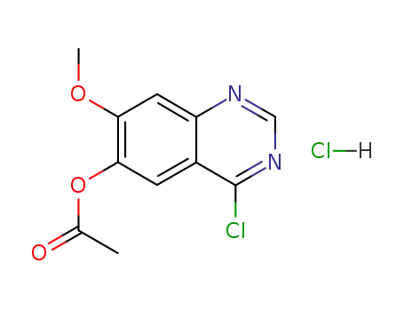 Molecular Structure of 179688-54-1 (4-Chloro-6-acetoxy-7-methoxyquinazoline hydrochloride)